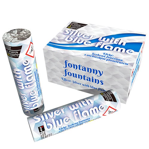 Silver With Blue Flame – Fountains 6 PK