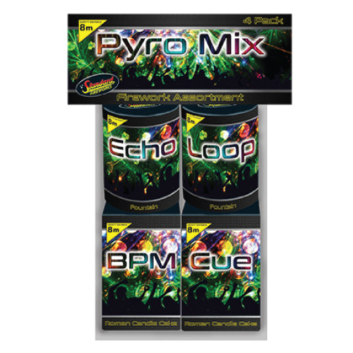Pyro Mix Fireworks Pack of 2 Fountains and 2 Cakes