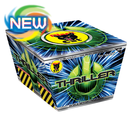 Thriller 54 Shot Single Ignition by Black Cat Fireworks